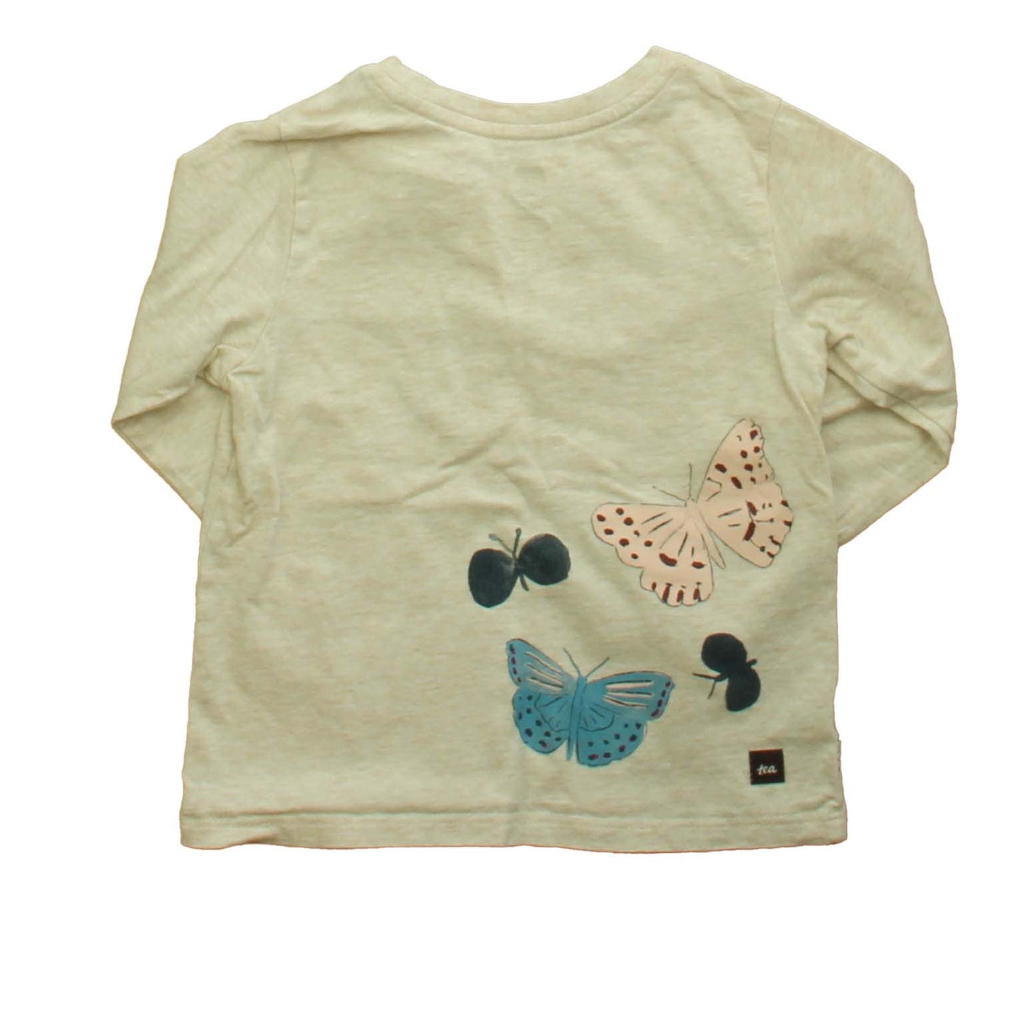 Tea Girls Ivory | Butterfly Long Sleeve T-Shirt Size: 3T