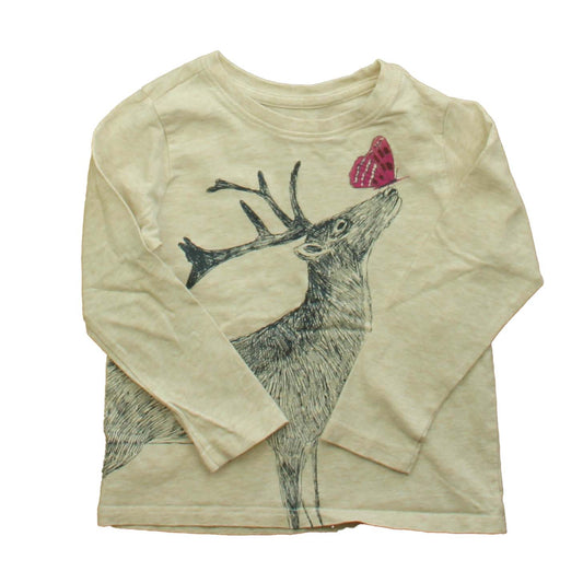 Tea Girls Ivory | Butterfly Long Sleeve T-Shirt Size: 3T