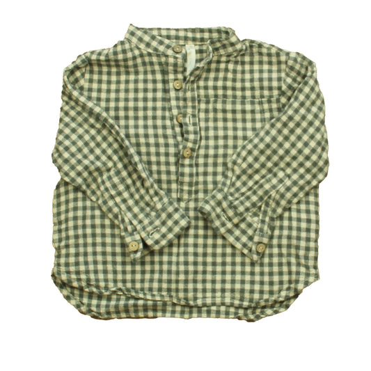 Rylee + Cru Boys Ivory Check Button Down Long Sleeve Size: 2-3T Ivory Check