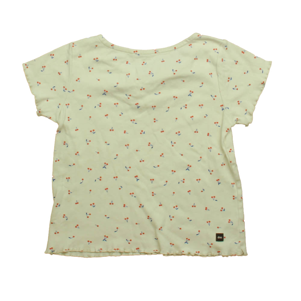 Tea Girls Ivory Cherry Short Sleeve Shirt Size: 8 Years Ivory Cherry