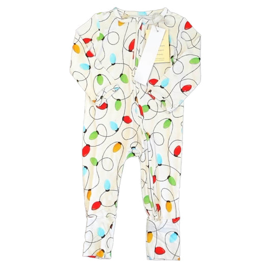 Little Snuggles Unisex Ivory Christmas Lights 1-piece Non-footed Pajamas Size: 2T Ivory Christmas Lights