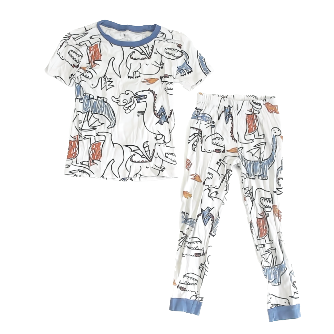 Unknown Boys Ivory Dinosaur 2-piece Pajamas Size: 5T Ivory Dinosaur