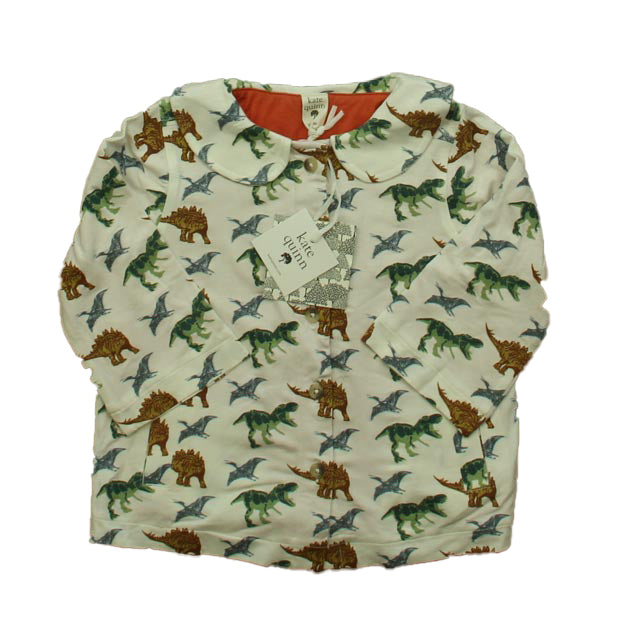 Kate Quinn Boys Ivory Dinosaurs Long Sleeve Shirt Size: 18-24 Months