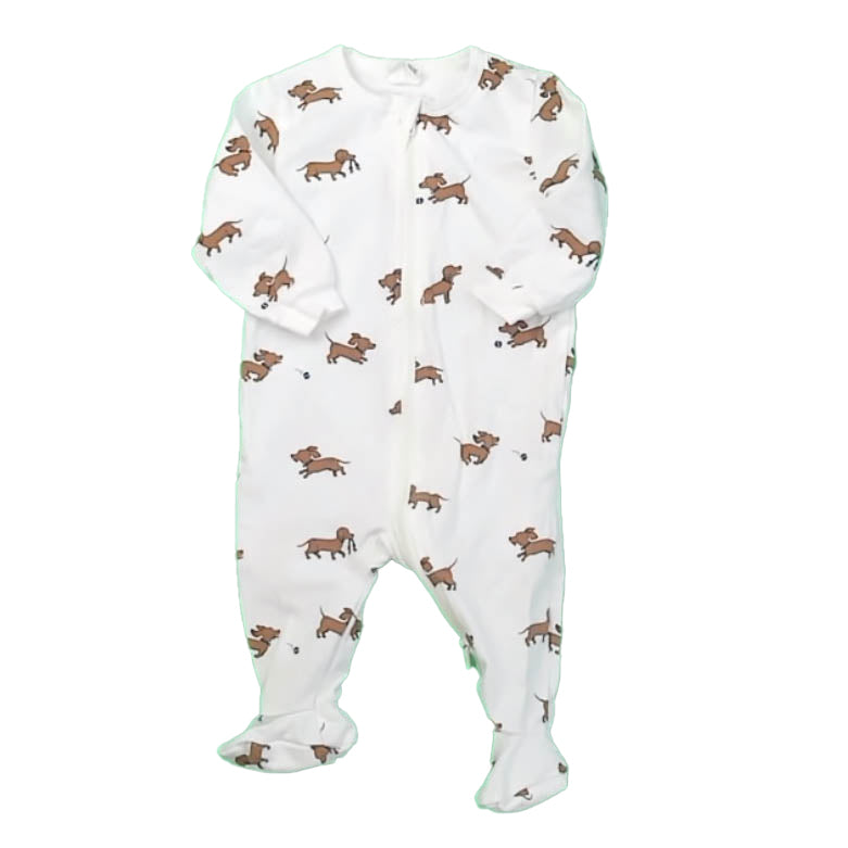 Petit Lem Boys Ivory Dogs 1-piece footed Pajamas Size: 3 Months Ivory Dogs