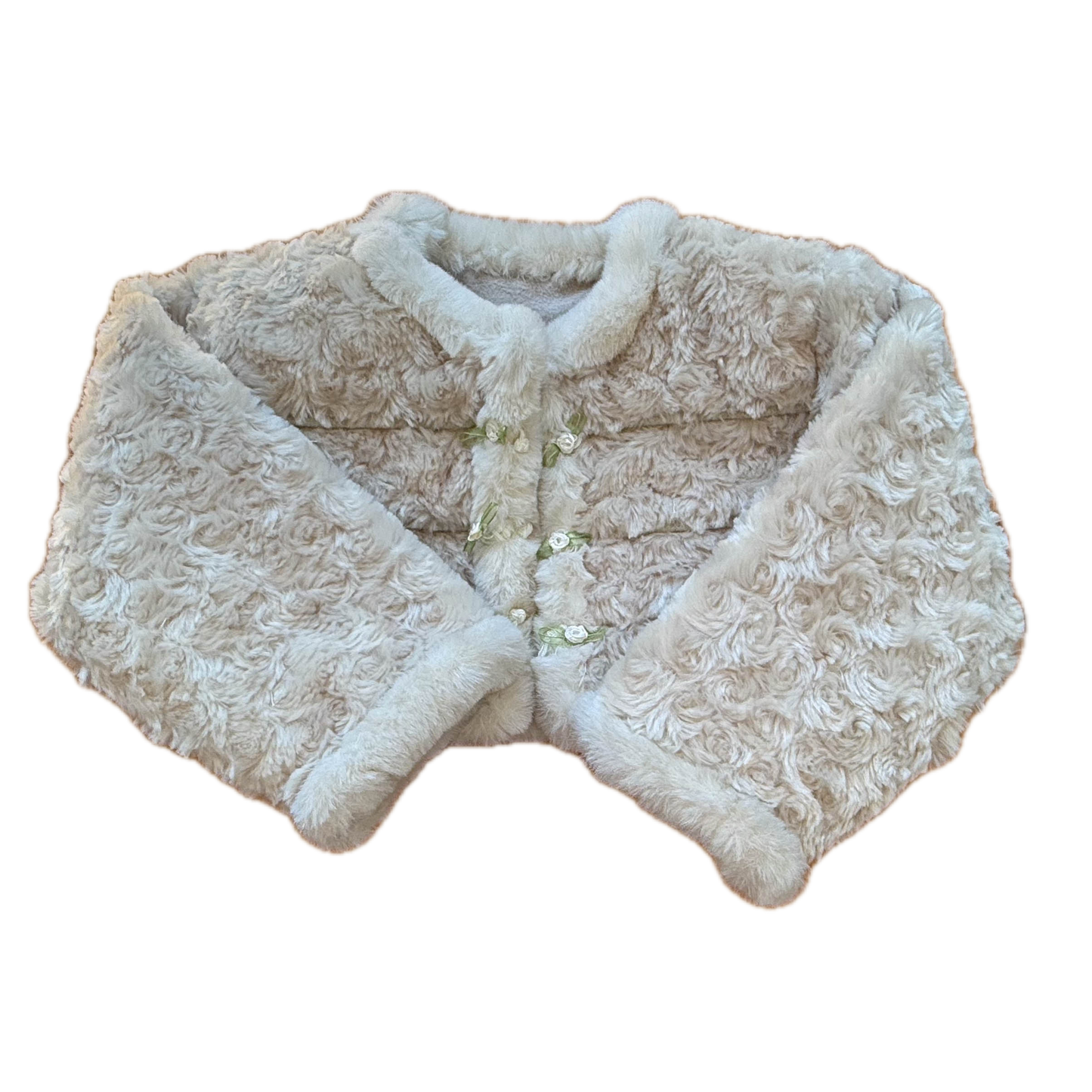 Arakawa Girls Ivory Faux Fur Jacket Size: 4T Ivory Faux Fur