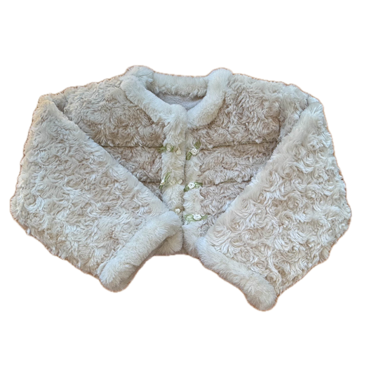 Arakawa Girls Ivory Faux Fur Jacket Size: 4T Ivory Faux Fur