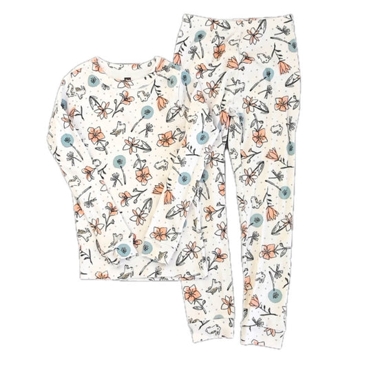 Tea Collection Girls Ivory Floral 2-piece Pajamas Size: 6 Years Ivory Floral