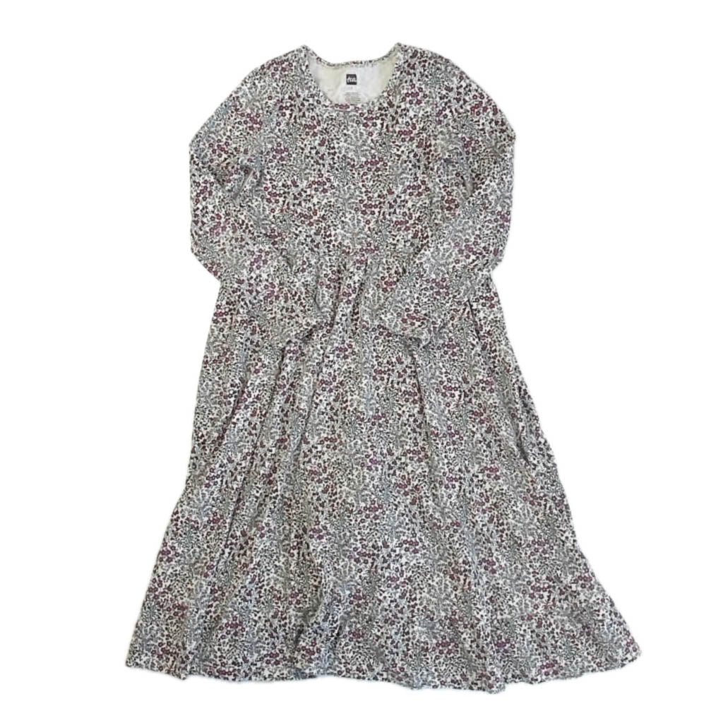 Tea Collection Girls Ivory Floral Dress Size: 7 Years Ivory Floral
