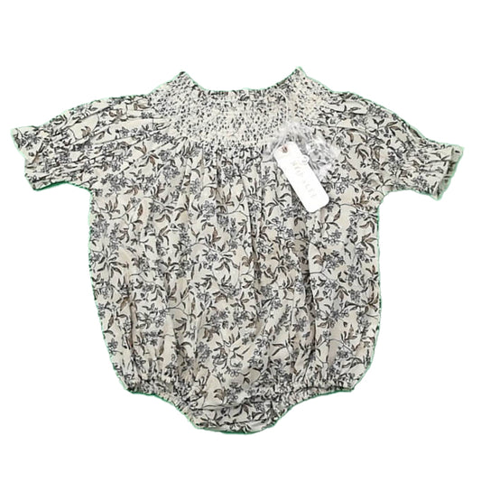 Noralee Girls Ivory Floral Romper Size: 3 Months Ivory Floral