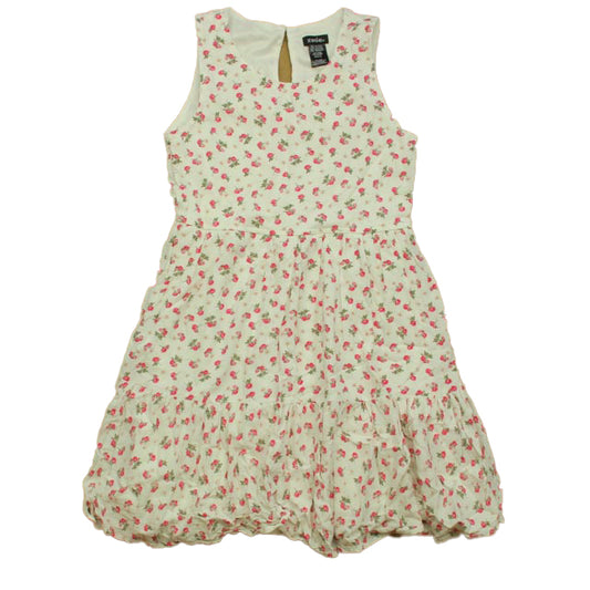 Zunie Girls Ivory Floral Dress Size: 10-12 Years