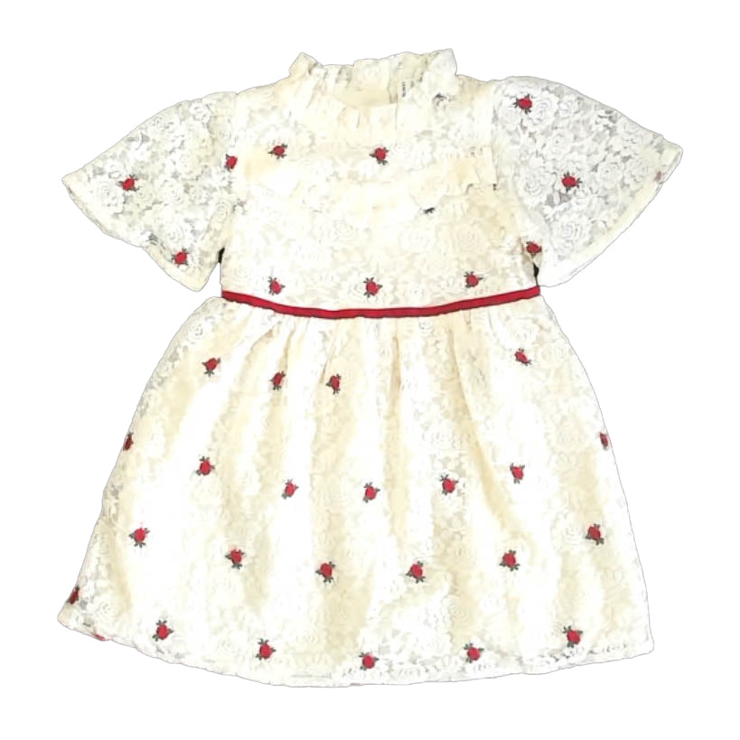 Janie and Jack Girls Ivory Floral Dress Size: 4T Ivory Floral