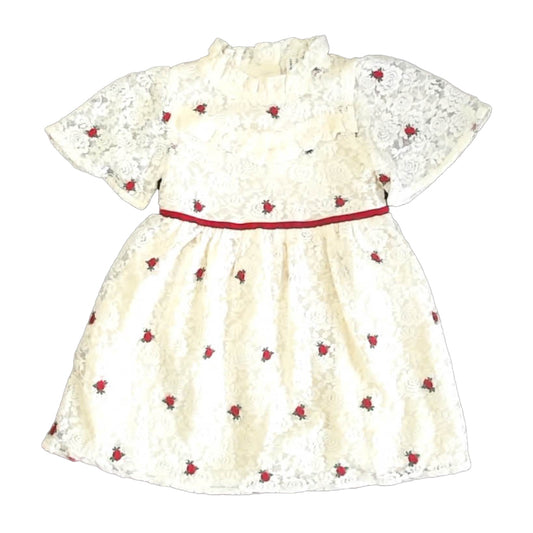 Janie and Jack Girls Ivory Floral Dress Size: 4T Ivory Floral