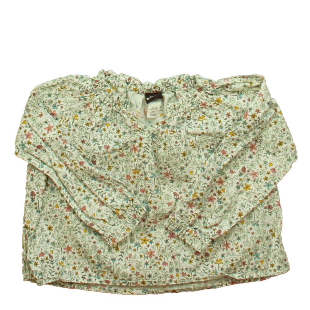Tea Girls Ivory Floral Blouse Size: 12-18 Months