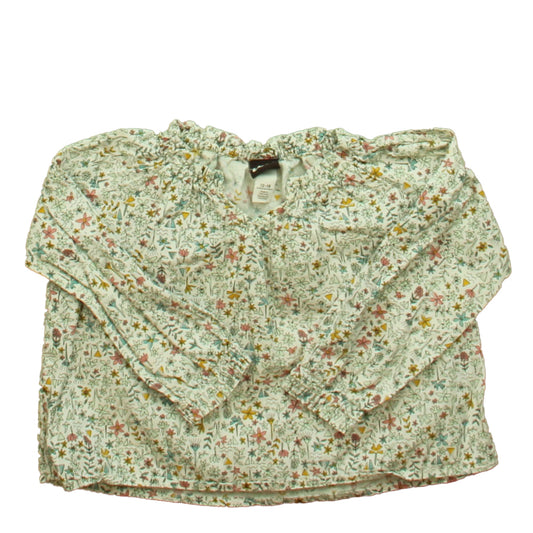 Tea Girls Ivory Floral Blouse Size: 12-18 Months