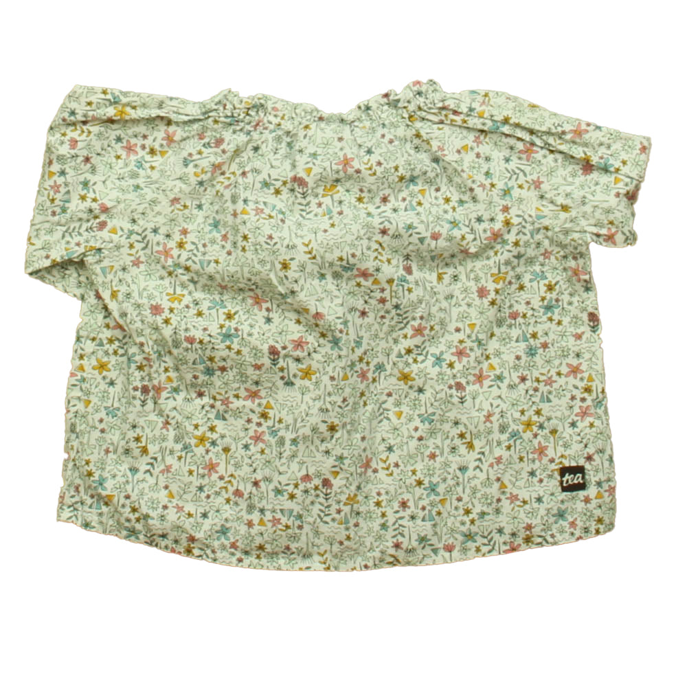 Tea Girls Ivory Floral Blouse Size: 12-18 Months