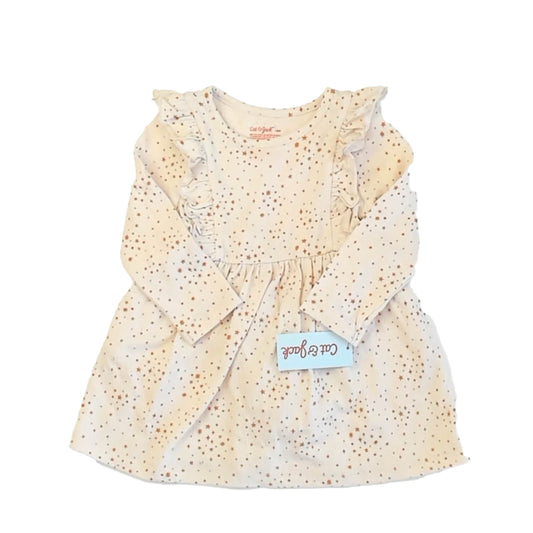 Cat & Jack Girls Ivory | Gold Stars Dress Size: 18 Months Ivory | Gold Stars