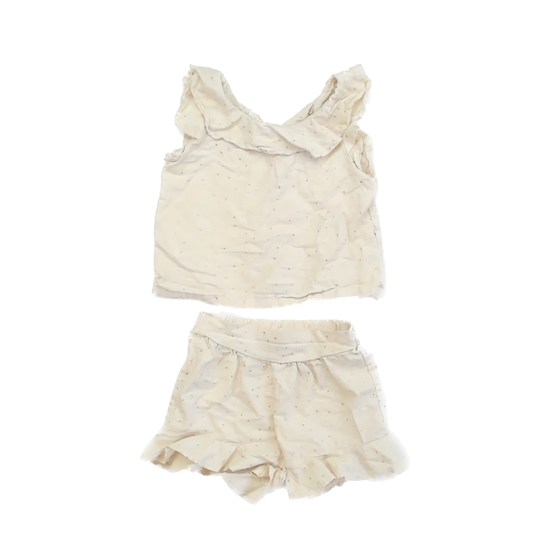 French Connection Girls Ivory | Gold Apparel Sets Size: XS (7 Years) Ivory | Gold