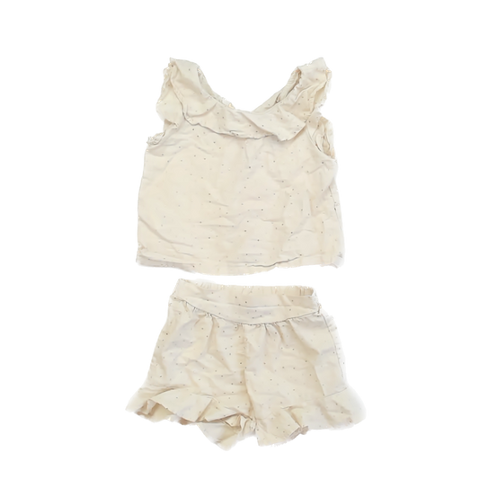 French Connection Girls Ivory | Gold Apparel Sets Size: XS (7 Years) Ivory | Gold