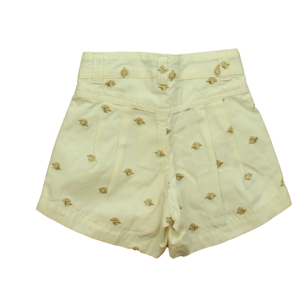 Tea Girls Ivory | Gold Shorts Size: 3T Ivory | Gold