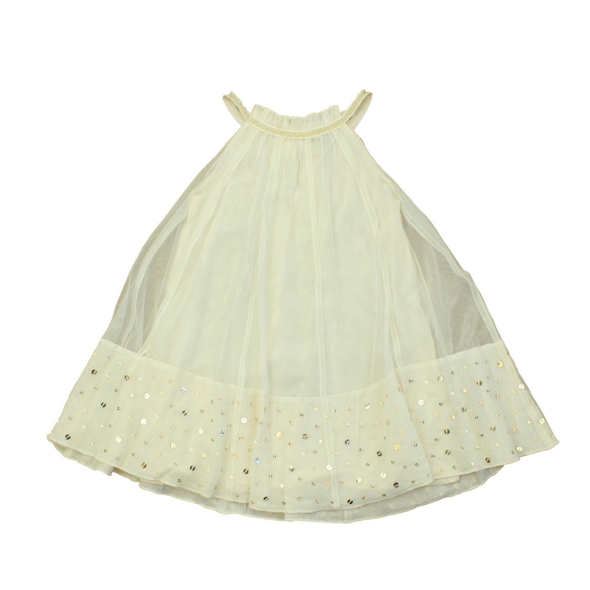 ilovegorgeous Girls Ivory Gold Dress Size: 2-3T Ivory Gold