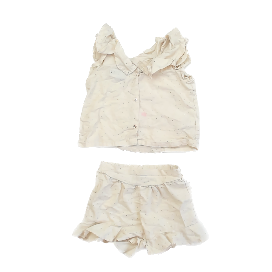 French Connection Girls Ivory | Gold Apparel Sets Size: XS (7 Years) Ivory | Gold