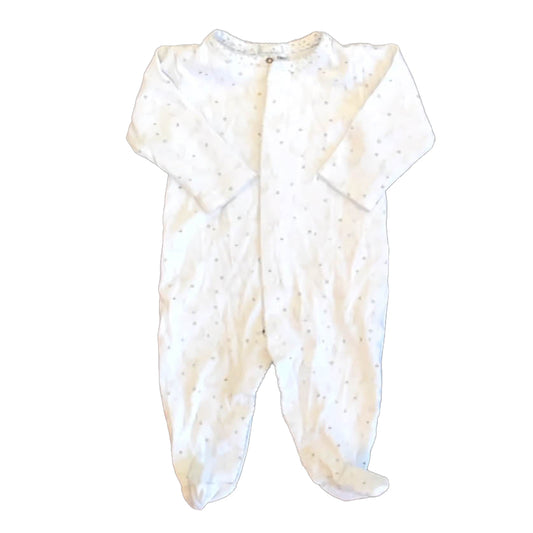 Kissy Kissy Boys Ivory | Gray Moons 1-piece footed Pajamas Size: 6-9 Months Ivory | Gray Moons