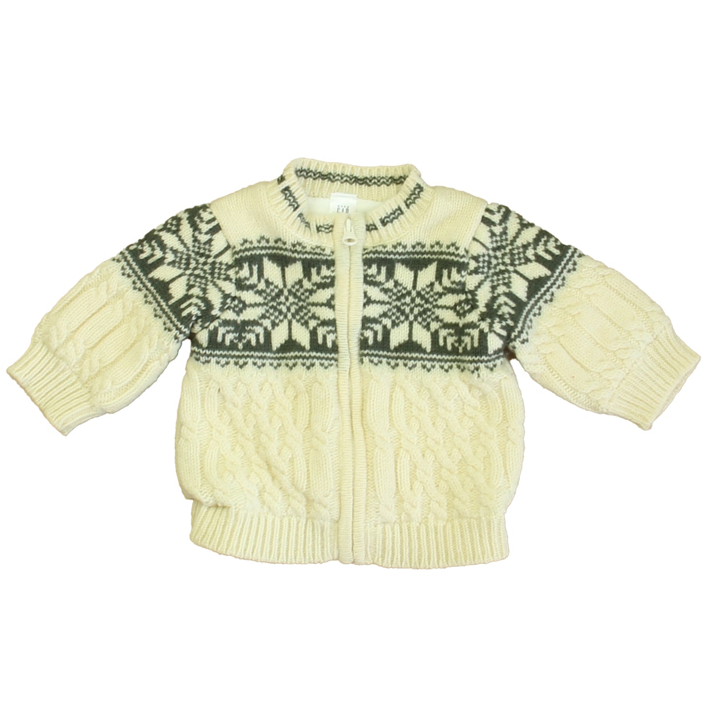 Gap Boys Ivory | Gray Cardigan Size: 0-3 Months Ivory | Gray