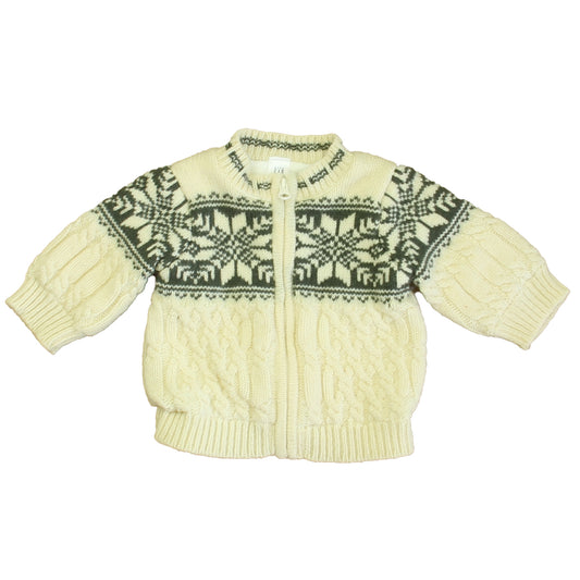 Gap Boys Ivory | Gray Cardigan Size: 0-3 Months Ivory | Gray