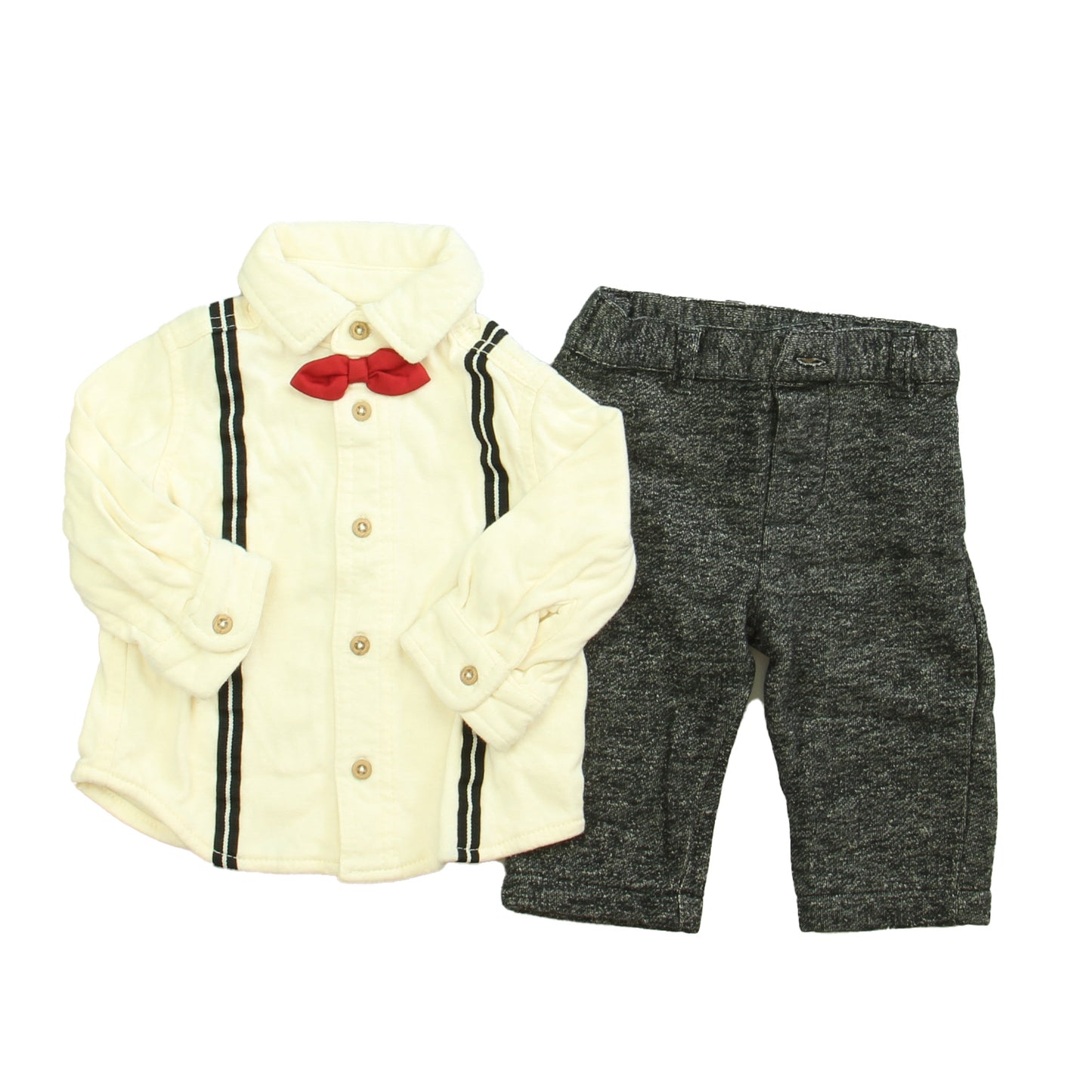 First Impressions Boys Ivory | Gray Apparel Sets Size: 6-9 Months