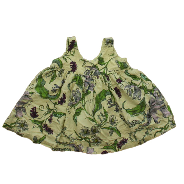 Tea Girls Ivory | Green Foral Dress Size: 12-18 Months