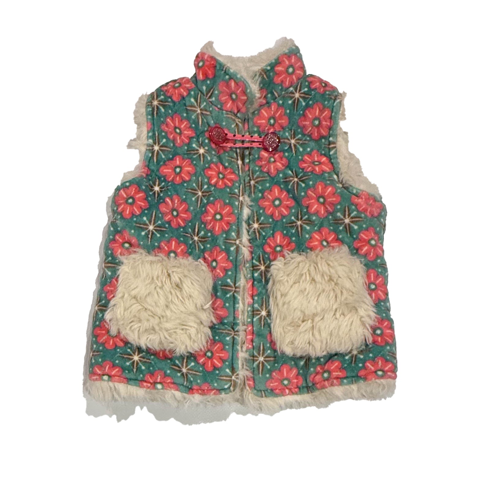 Matilda Jane Girls Ivory | Green | Pink Vest Size: 4T Ivory | Green | Pink