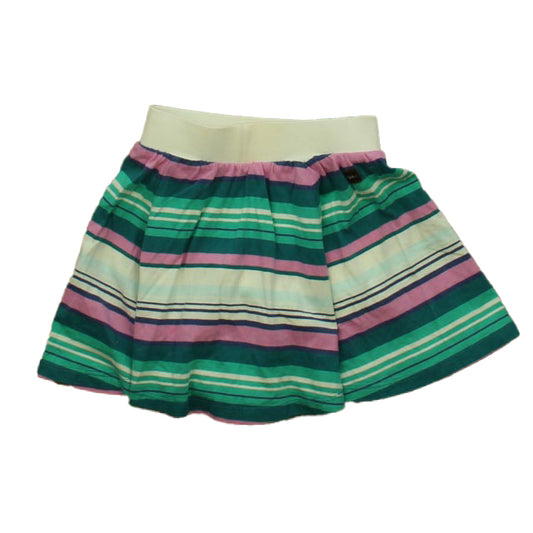 Tea Girls Ivory | Green | Purple Stripe Skirt Size: 2T