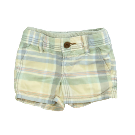 Gap Boys Ivory | Green | Yellow Plaid Shorts Size: 3-6 Months
