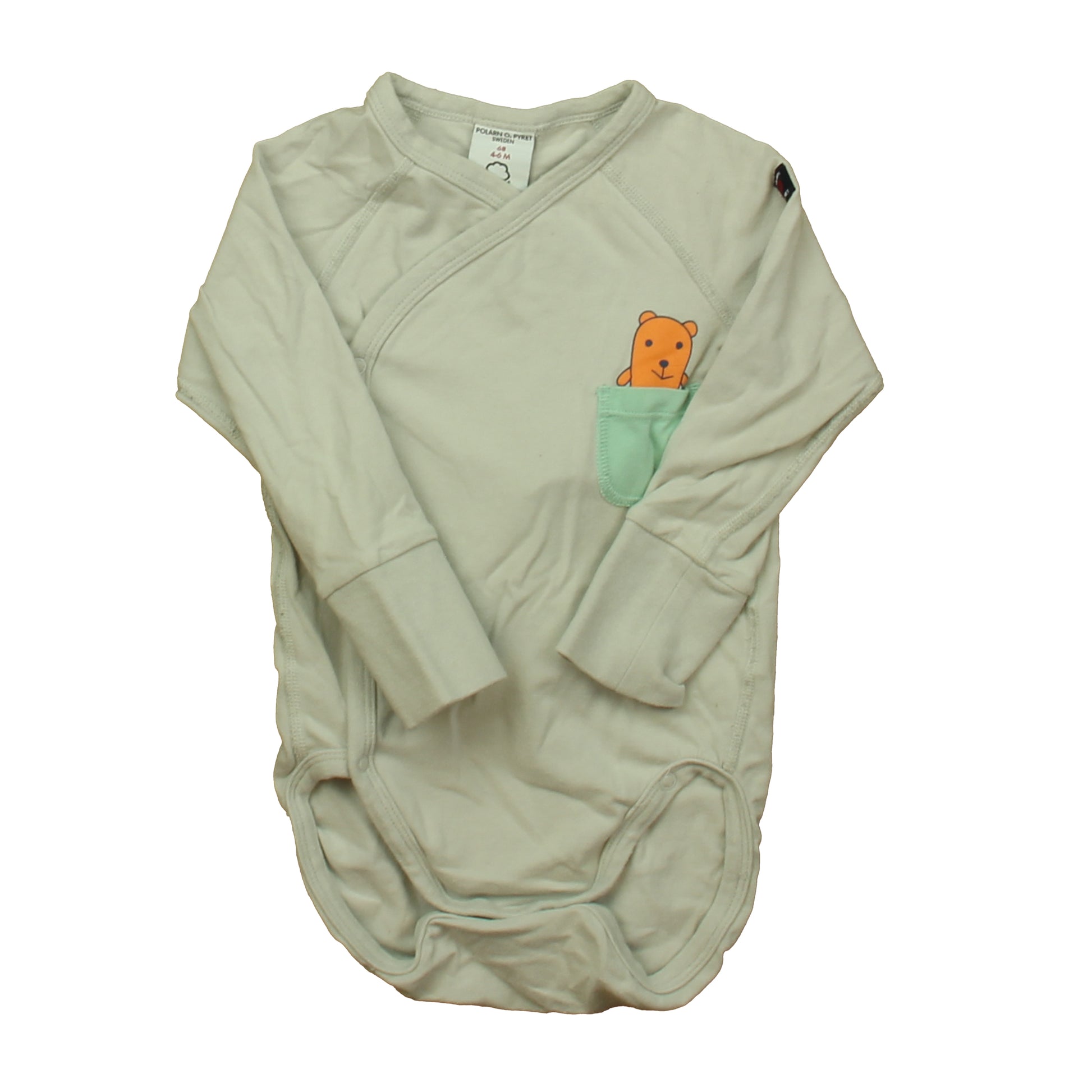 Polarn O. Pyret Boys Ivory | Green Onesie Size: 4-6 Months Ivory | Green