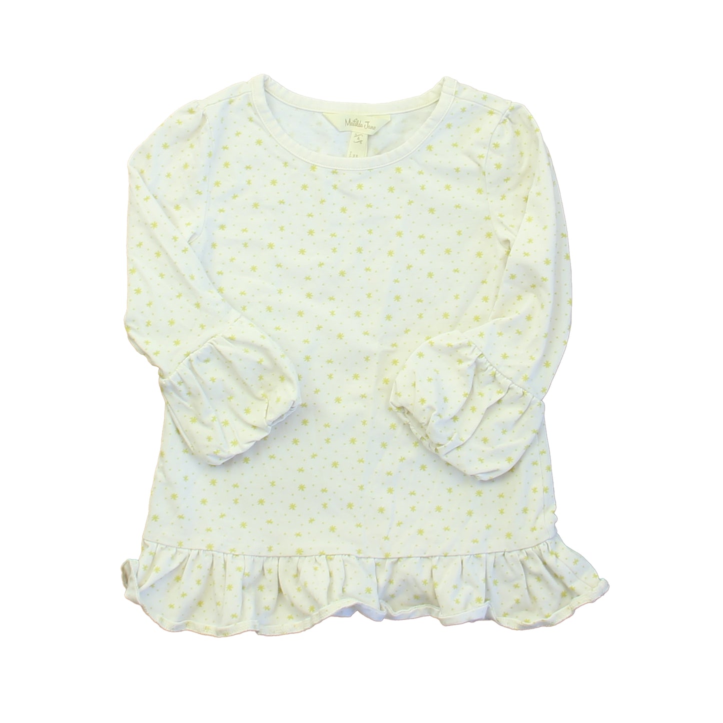 Matilda Jane Girls Ivory | Green Long Sleeve Shirt Size: 4T Ivory | Green