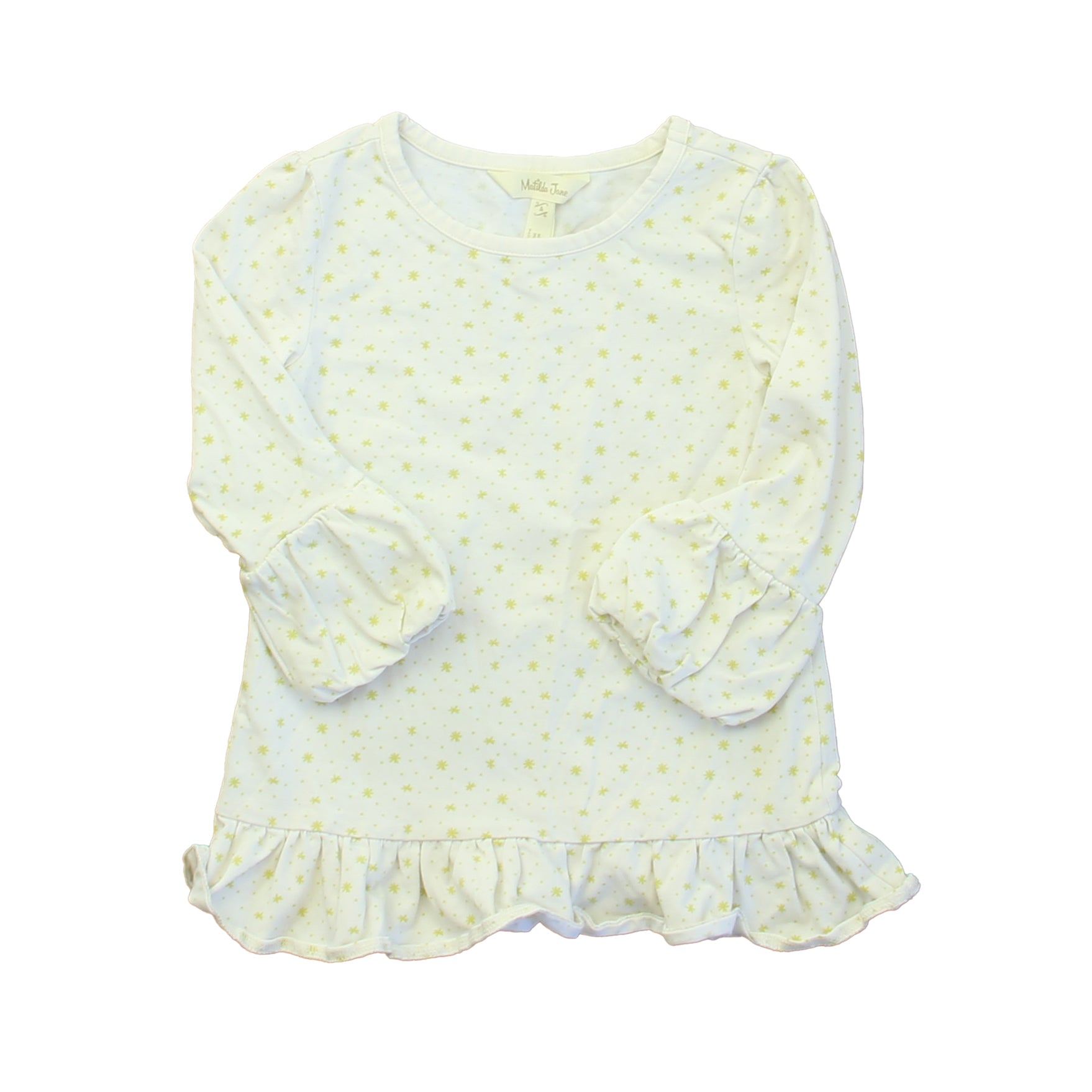 Matilda Jane Girls Ivory | Green Long Sleeve Shirt Size: 4T Ivory | Green
