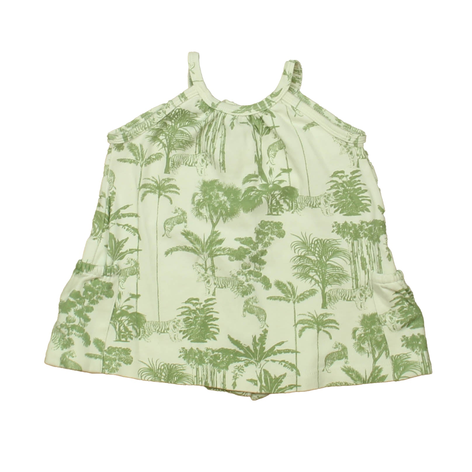 Kate Quinn Organics Girls Ivory | Green Dress Size: 3-6 Months Ivory | Green