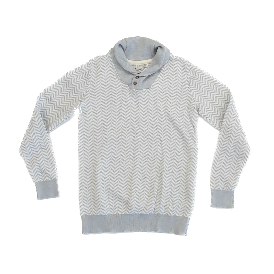 Hope & Henry Boys Ivory | Grey Sweater Size: Youth L (14-16 Years) Ivory | Grey