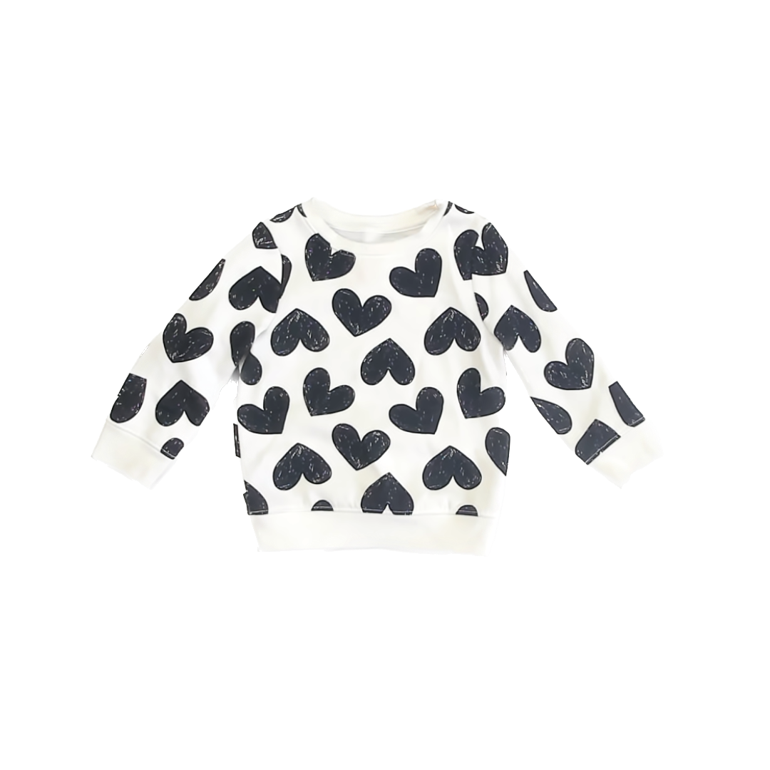 Cat & Jack Girls Ivory Hearts Sweatshirt Size: 2T Ivory Hearts