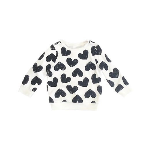 Cat & Jack Girls Ivory Hearts Sweatshirt Size: 2T Ivory Hearts