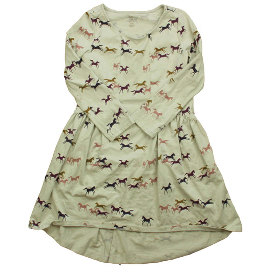 Tea Girls Ivory | Horses Dress Size: 10 Years Ivory | Horses