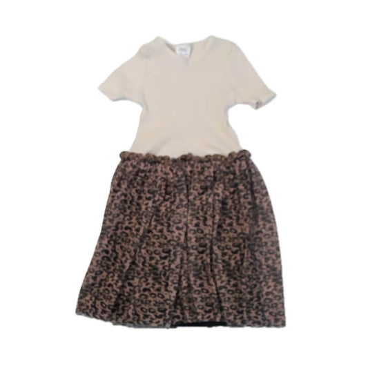 Zara Girls Ivory Leopard Dress Size: 6 Years Ivory Leopard