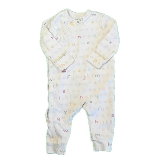 Pehr Boys Ivory Letters 1-piece Non-footed Pajamas Size: 6-12 Months Ivory Letters