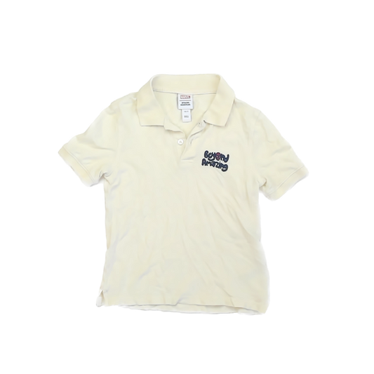 Amazon Essentials Boys Ivory Marvel Polo Shirt Size: 6-7 years Ivory Marvel