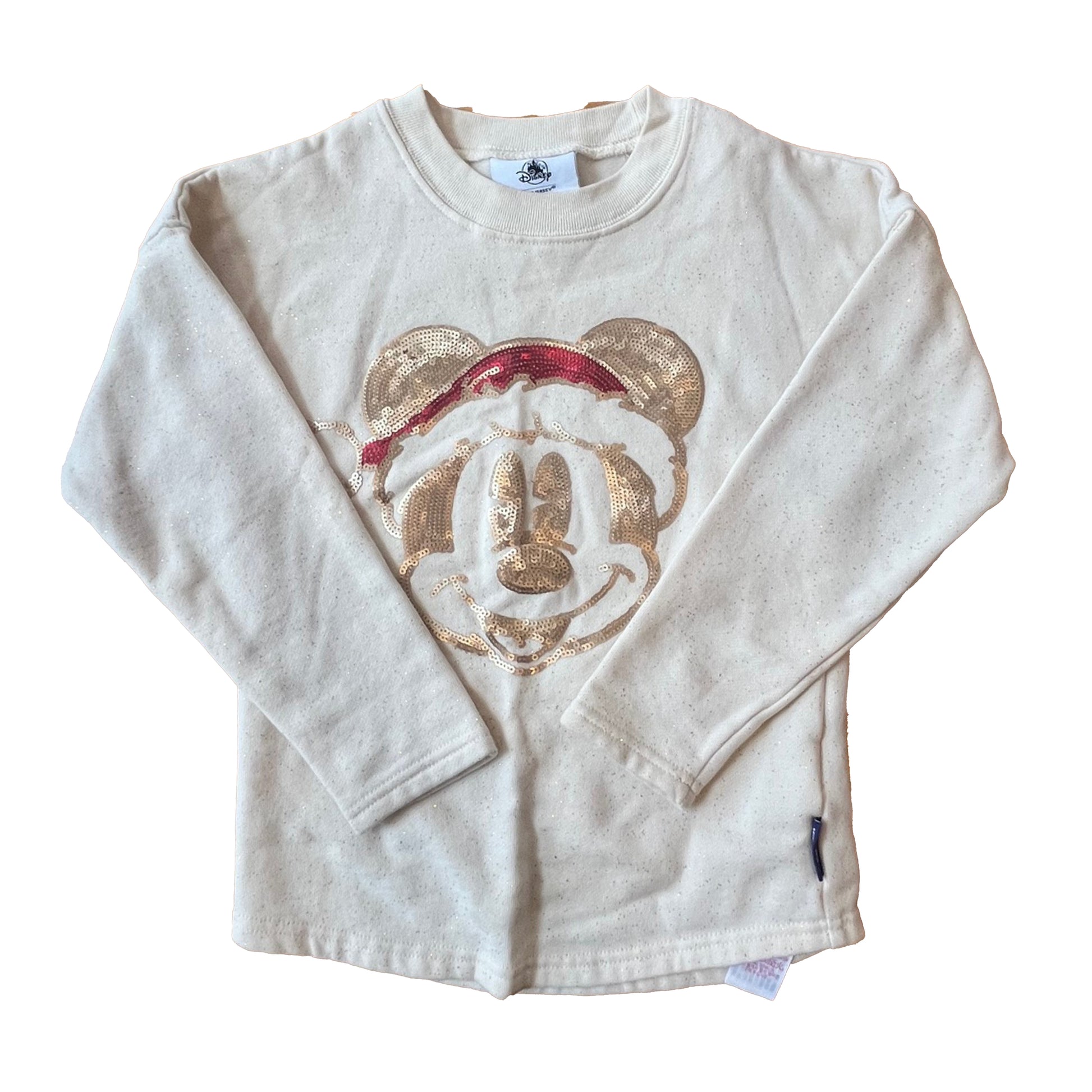 Disney Girls Ivory Mickey Sweatshirt Size: 5T Ivory Mickey