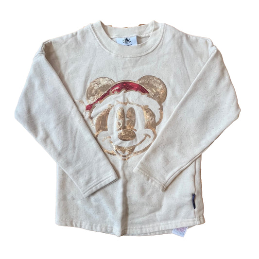 Disney Girls Ivory Mickey Sweatshirt Size: 5T Ivory Mickey