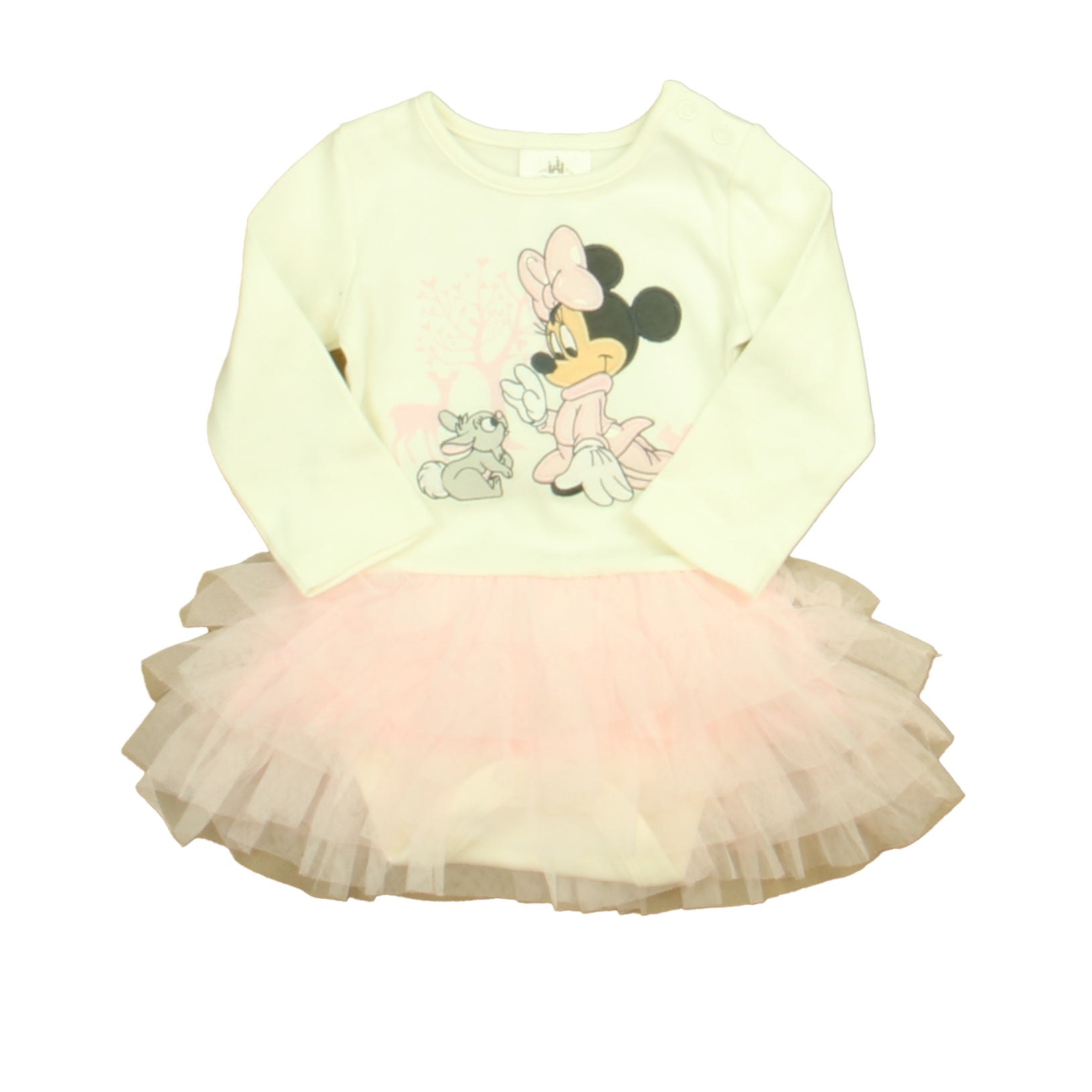 Disney Girls Ivory Minnie Dress Size: 3-6 Months Ivory Minnie