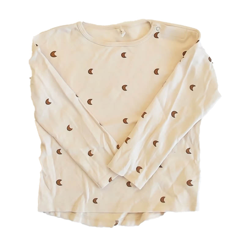 Quincy Mae Girls Ivory Moons Long Sleeve T-Shirt Size: 4-5T Ivory Moons