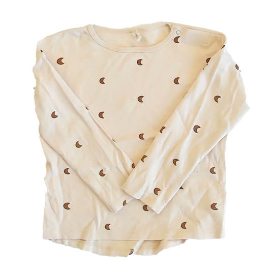 Quincy Mae Girls Ivory Moons Long Sleeve T-Shirt Size: 4-5T Ivory Moons