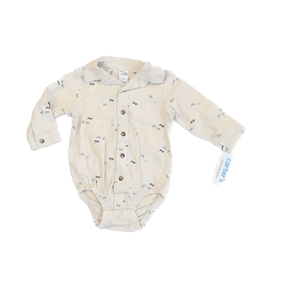 Carter''s Boys Ivory Mountains Onesie Size: 12 Months Ivory Mountains